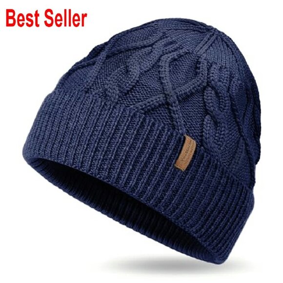 Merino Wool Beanie Knit Cuffed Winter Hat Lightweight Warm Unisex Classic main image 4